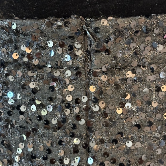 A-Line Black Sequin Skirt - Picture 6 of 7
